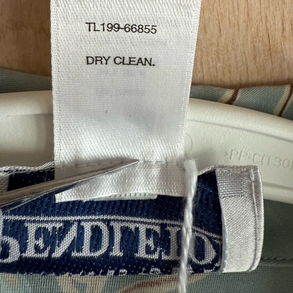 NWT Pendleton Silk Stretch Blouse Teal Gold Floral Button Front Women's Size 14 - Picture 9 of 16